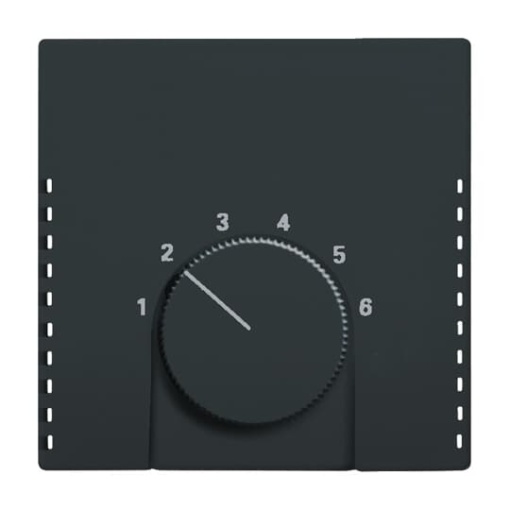 Cover plate with legend for Thermostat Turn button anthracite  63x63