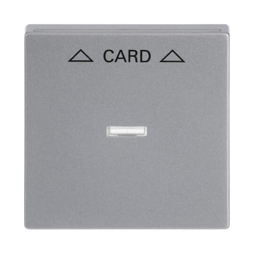Cover plate with legend Card Symbol arrows for Switchpush button Hotel card aluminium silver  Platform 63