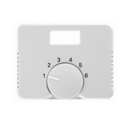 Cover plate with legend Characters 1  6 for Thermostat Turn button studio white  alpha