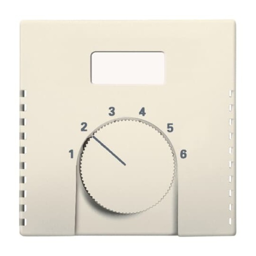 Cover plate with legend Characters 1  6 for Thermostat Turn button ivory white  Platform 63