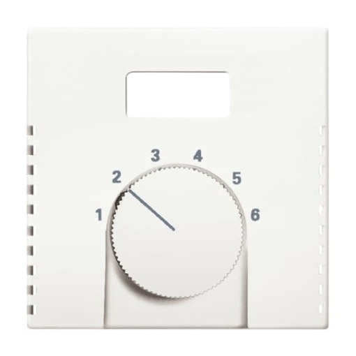 Cover plate with legend Characters 1  6 for Thermostat Turn button studio white  Platform 63