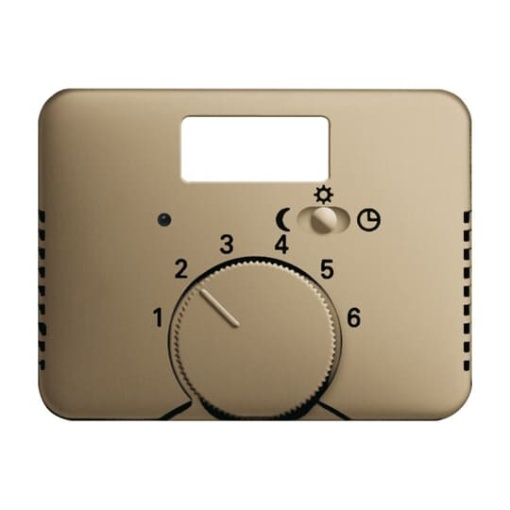 Cover plate with legend Characters 1  6 for Thermostat Turn button bronze  alpha