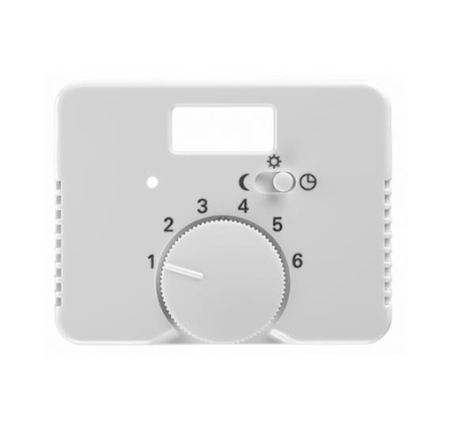 Cover plate with legend Characters 1  6 for Thermostat Turn button studio white  alpha