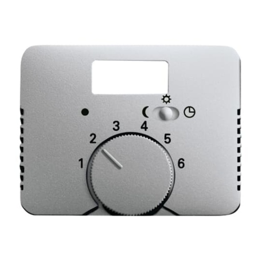 Cover plate with legend Characters 1  6 for Thermostat Turn button titanium  alpha