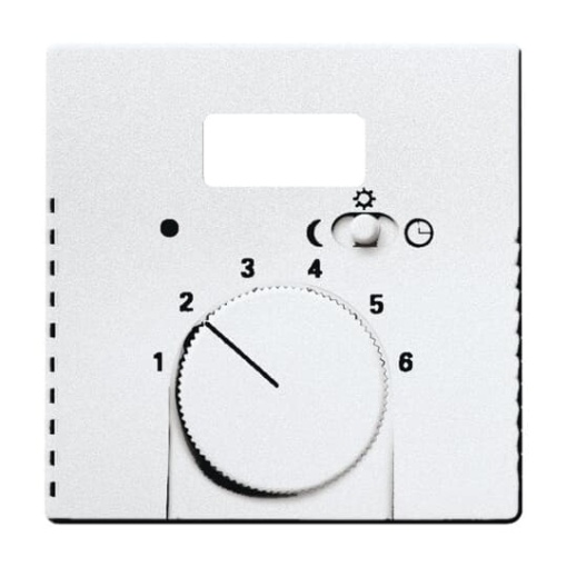 Cover plate with legend Characters 1  6 for Thermostat Turn button aluminium silver  Platform 63
