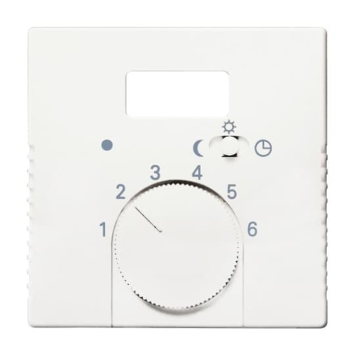 Cover plate with legend Characters 1  6 for Thermostat Turn button studio white  Platform 63
