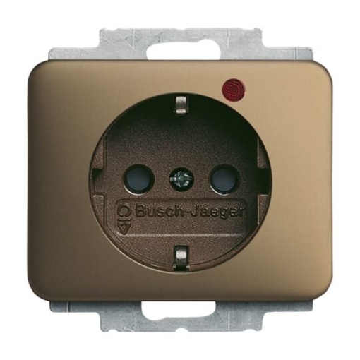 Busch-Protector SCHUKO socket insert with Neon lamp Red with screw terminals bronze - alpha