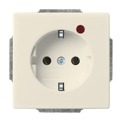 Busch-Protector SCHUKO socket insert with Neon lamp Red with screw terminals ivory white - Platform 63