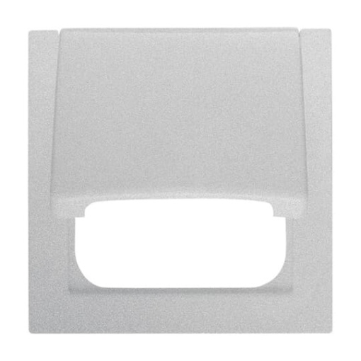Cover plate with Hinged Lid Telecommunication inserts 50 x 50 mm aluminium silver  impuls