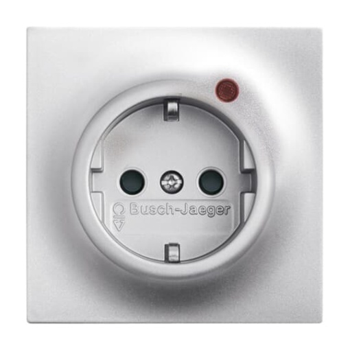 Busch-Protector SCHUKO socket insert with Neon lamp Red with screw terminals aluminium silver - impuls