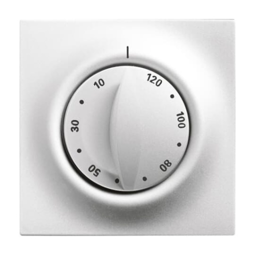 Cover plate with legend 10  120 Min for Time switch Turn button aluminium  impuls
