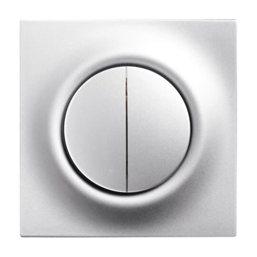 Cover plate None for Switchpush button Twopart rocker aluminium silver  impuls