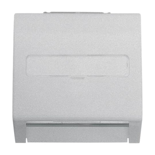 Cover plate with labelling field For data connection housing aluminium silver  impuls