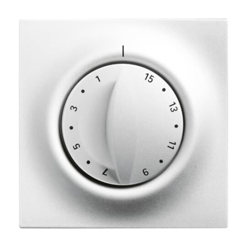 Cover plate with legend 1  15 Min for Time switch Turn button aluminium  impuls