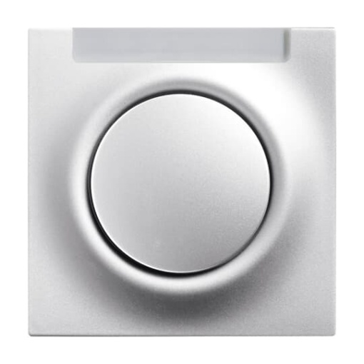 Cover plate with labelling field Label space for Switchpush button Single rocker aluminium silver  impuls