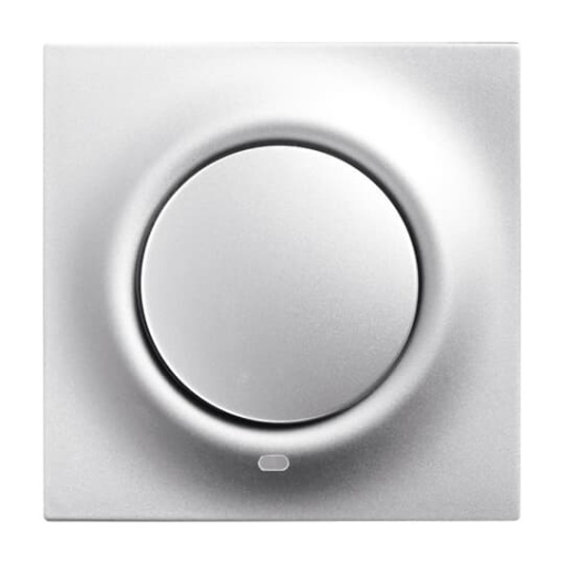 Cover plate None with Small Red Calotte for Switchpush button Single rocker aluminium silver  impuls