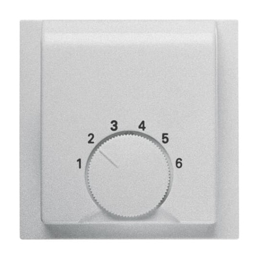 Cover plate with legend Characters 1  6 for Thermostat Turn button aluminium  impuls