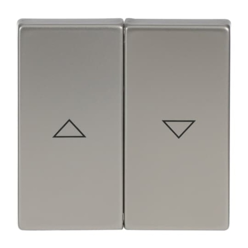 Rocker with legend Symbol "arrows" 2 gangs, for Venetian blind, Two-part rocker stainless steel - Pure Stainless Steel