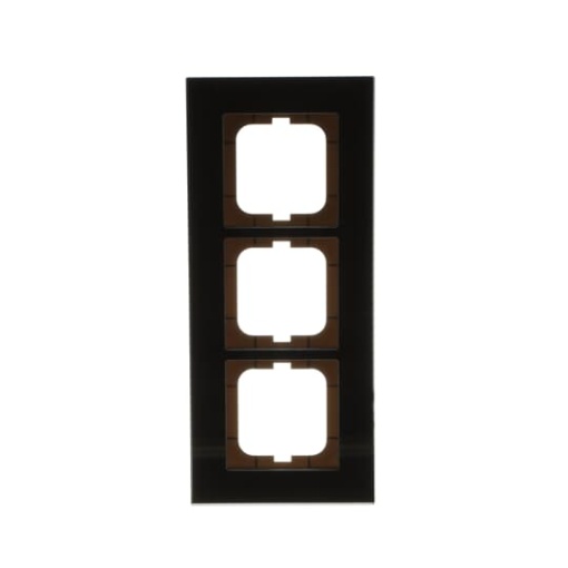 Cover frame 3gangs glass black  carat