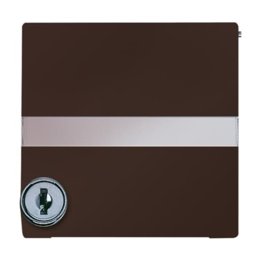 Intermediate Ring with labelling field with Hinged Lid Cylinder Lock with different locking Cover plates BuschDuro 2000 SI and Reflex SI brown  Allwetter 44 IP 44