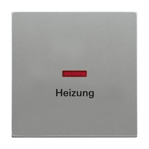 Rocker with legend Heizung for Switchpush button, Single rocker grey metallic - Platform 63