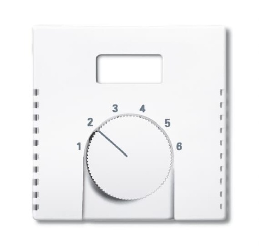 Cover plate with legend Characters 1  6 for Thermostat Turn button studio white matt  Platform 63