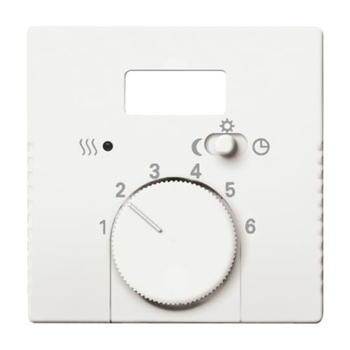 Cover plate with legend Characters 1  6 for Thermostat Turn button studio white matt  Platform 63