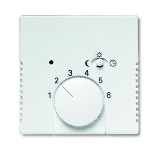 Cover plate with legend Characters 1  6 for Thermostat Turn button studio white matt  Platform 63