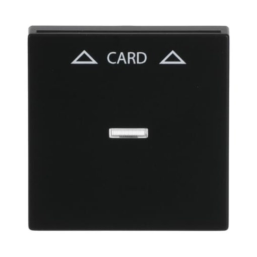 Cover plate with legend Card Symbol arrows for Switchpush button Hotel card black matt  Platform 63
