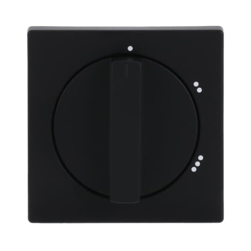 Cover plate with legend Symbol 123 for Level switch Turn button black matt  Platform 63