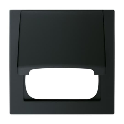 Cover plate with Hinged Lid Telecommunication inserts 50 x 50 mm black matt  impuls
