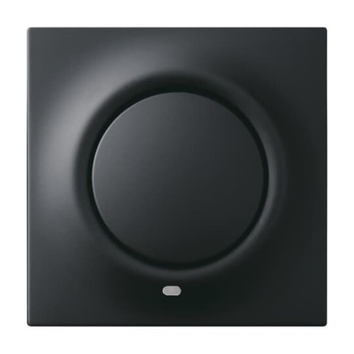 Cover plate None with Small Red Calotte for Switchpush button Single rocker black matt  impuls