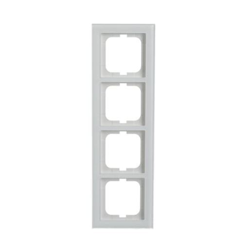 Cover frame 4gang white glass  Buschaxcent pur