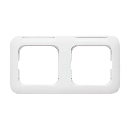 Cover frame with labelling field horizontal 2gang alpine white  Reflex SI