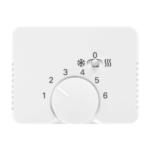 Cover plate with legend Characters 1  6 for Thermostat Turn button studio white  alpha