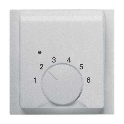 Cover plate with legend Characters 1  6 for Thermostat Turn button aluminium  impuls