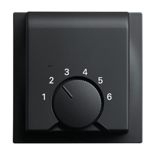 Cover plate with legend Characters 1  6 for Thermostat Turn button black  impuls