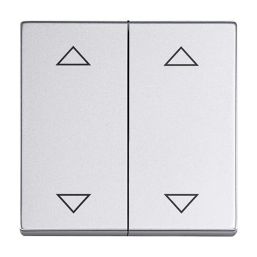 Rocker with legend Symbol "arrows" 2 gangs, for Venetian blind, Two-part rocker aluminium silver - Platform 63