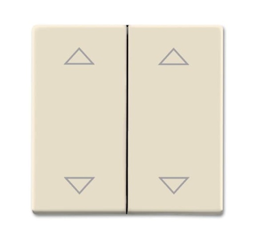 Rocker with legend Symbol "arrows" 2 gangs, for Venetian blind, Two-part rocker ivory white - Platform 63