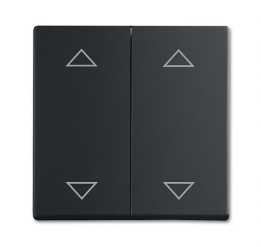 Rocker with legend Symbol "arrows" 2 gangs, for Venetian blind, Two-part rocker black matt - Platform 63