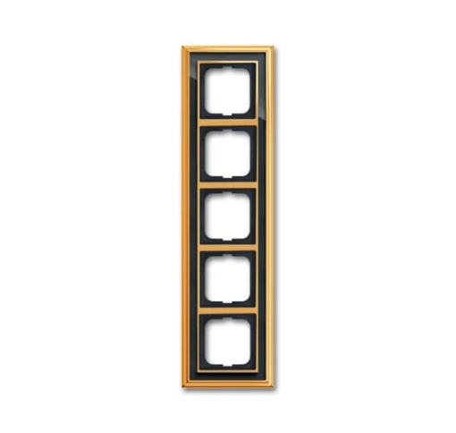 Cover frame 5gangs polished brass anthracite  BuschDynasty