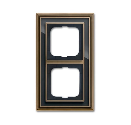 Cover frame 2gangs antique brass anthracite  BuschDynasty