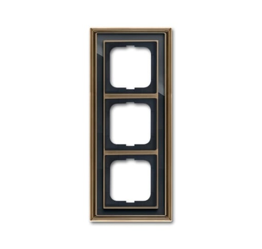 Cover frame 3gangs antique brass anthracite  BuschDynasty