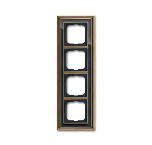 Cover frame 4gangs antique brass anthracite  BuschDynasty