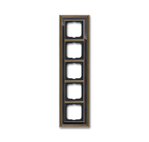 Cover frame 5gangs antique brass anthracite  BuschDynasty