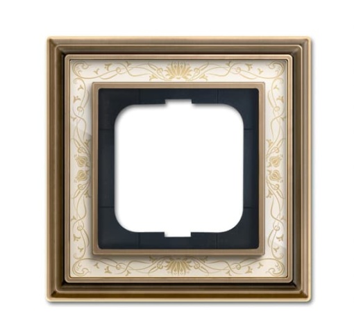 Cover frame 1gangs antique brass decor ivory white  BuschDynasty
