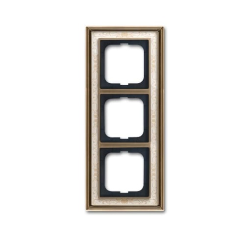 Cover frame 3gangs antique brass decor ivory white  BuschDynasty