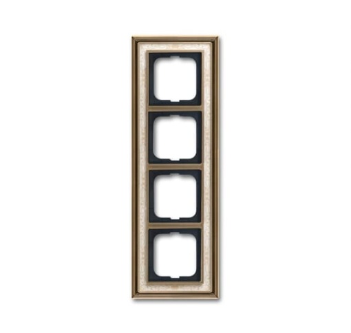 Cover frame 4gangs antique brass decor ivory white  BuschDynasty