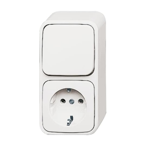 Combination SCHUKO socket outlet with rocker switch