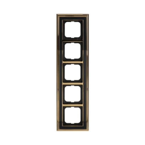 Cover frame 5gangs polished brass anthracite  BuschDynasty